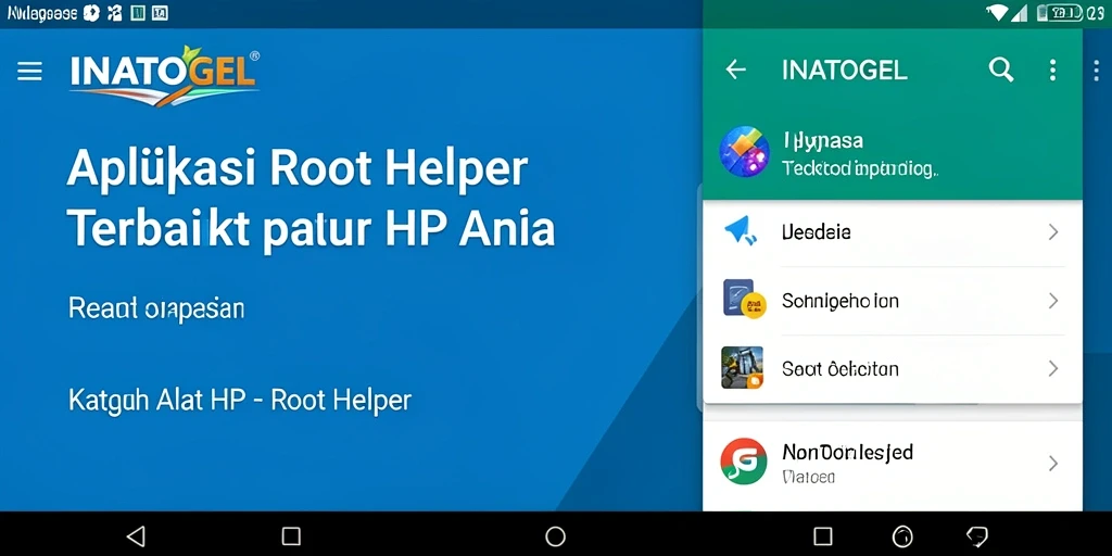 Antarmuka utama aplikasi INATOGEL sebagai Root Helper.
