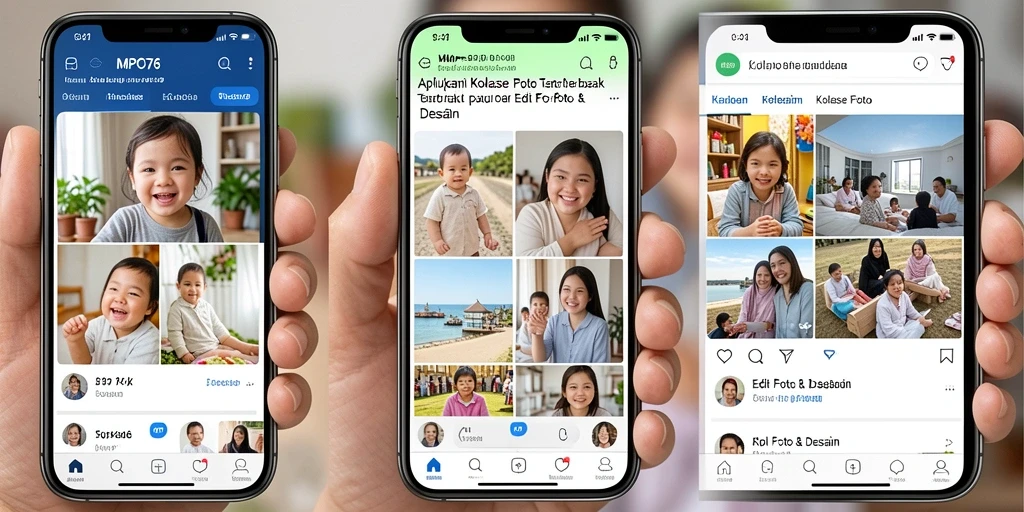 Antarmuka pengguna MPO76 yang mudah dan menarik untuk kolase foto.
