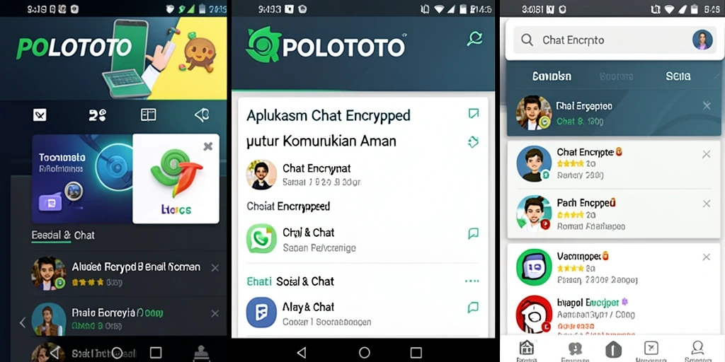 Tampilan antarmuka POLOTOTO yang modern dan fungsional untuk Chat Encrypted.