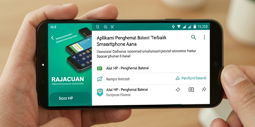 Tampilan antarmuka RAJACUAN yang intuitif dan fungsional untuk penghematan baterai.